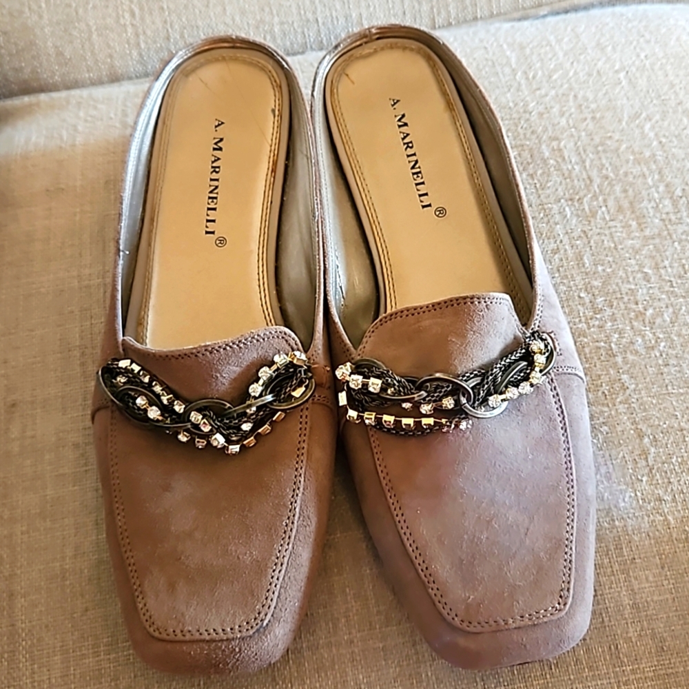 A. Marinelli Suede Mules